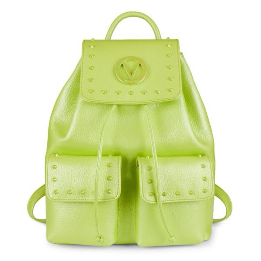 VALENTINO BY MARIO VALENTINO
Simeon Leather Backpack in Lime green
